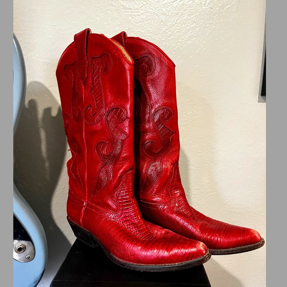 Red Cowboy Cowgirl boots 70's/80's